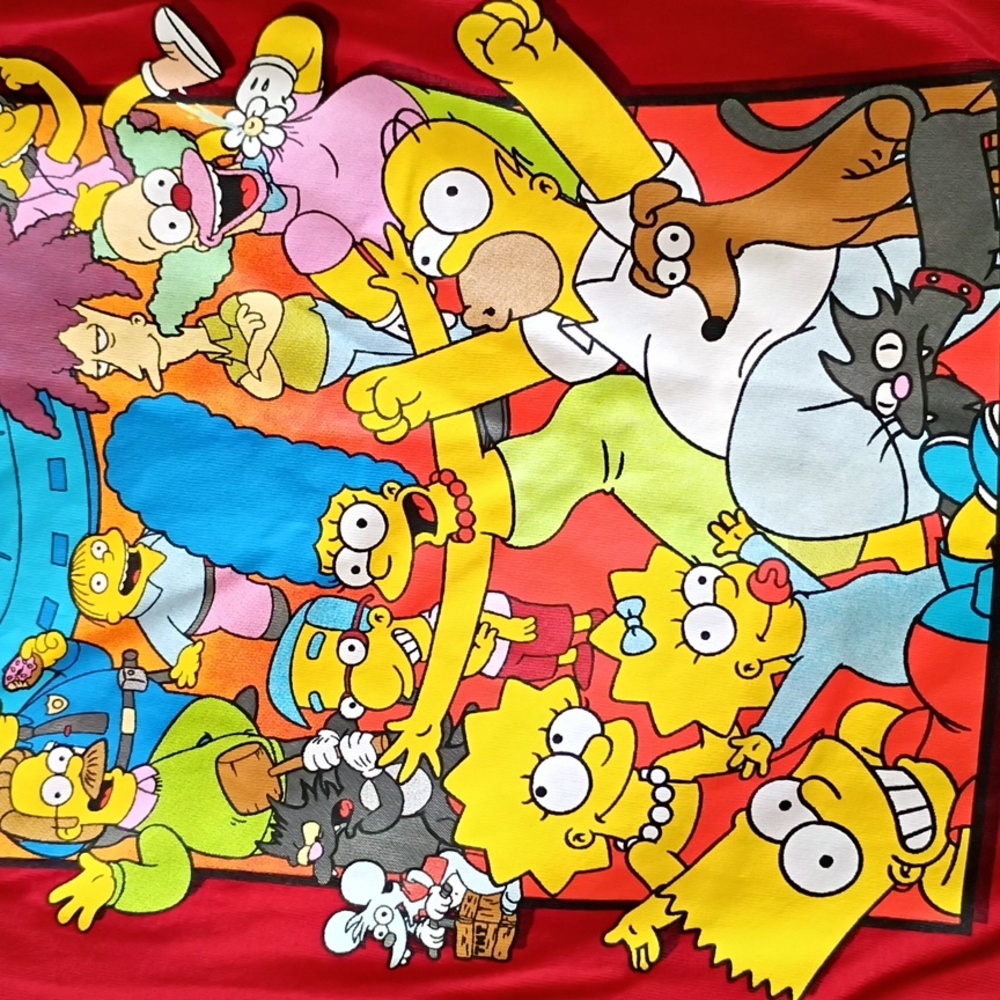 Old Navy Red The Simpsons Kids Long Sleeve Tee
